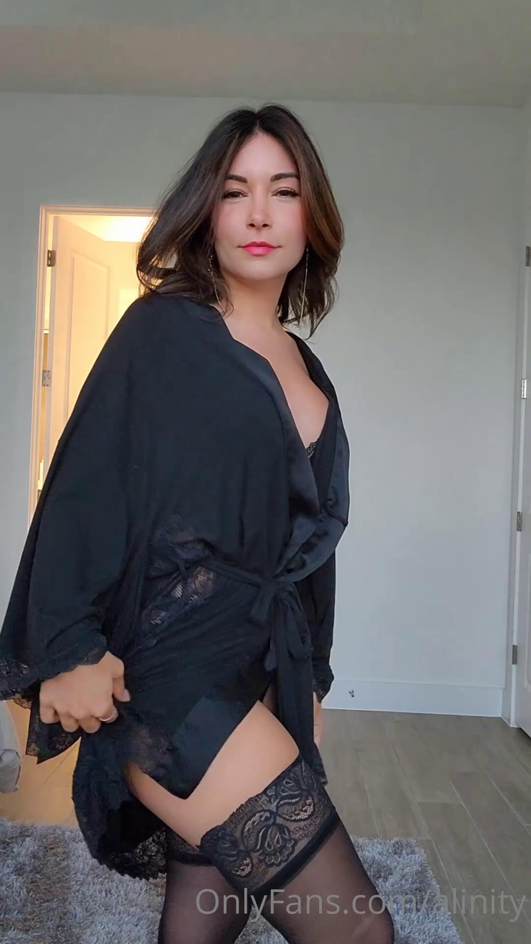 alinity black lingerie lace robe strip onlyfans video leaked flbhtl