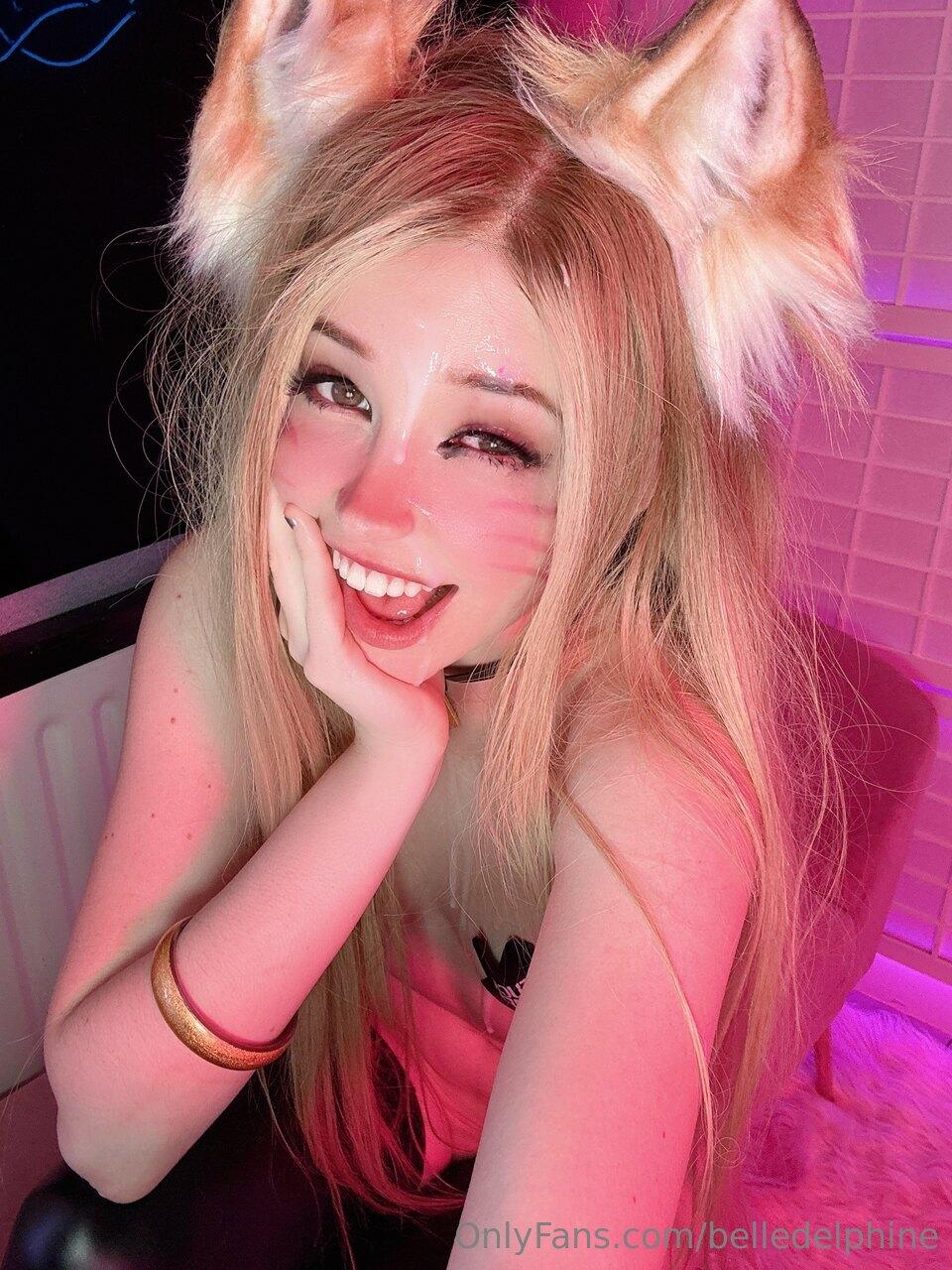 belle delphine cum facial ahri cosplay onlyfans set leaked