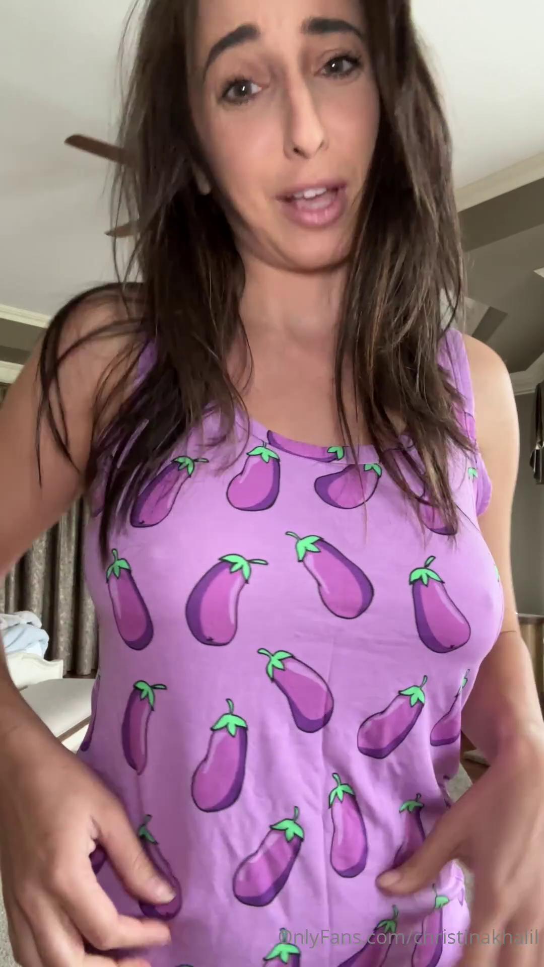 christina khalil sexy eggplant outfits try on onlyfans video leaked jckbes