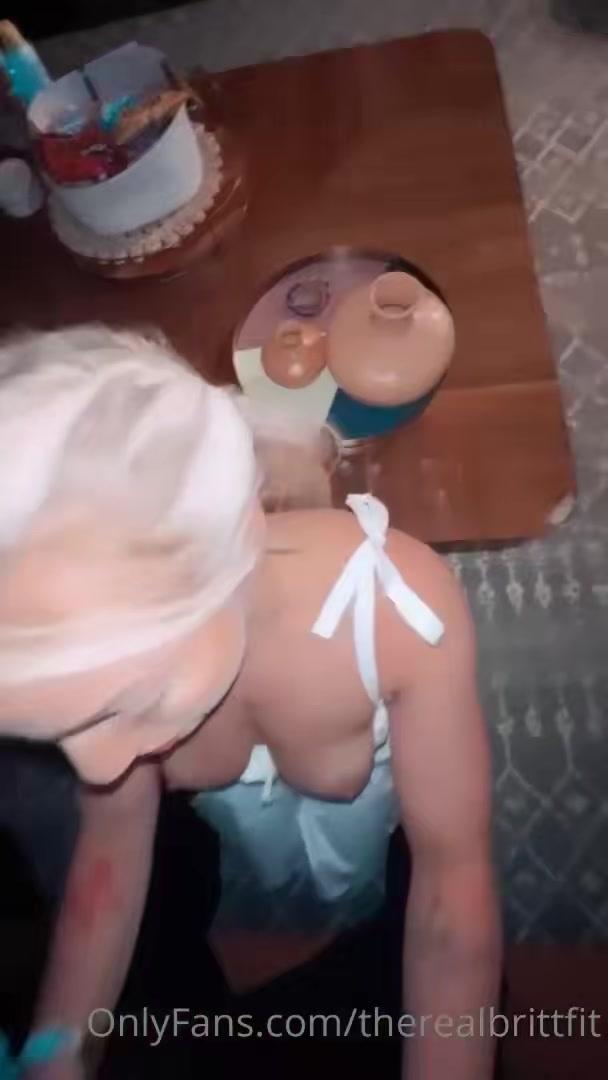 therealbrittfit blowjob cumshot facial onlyfans video leaked