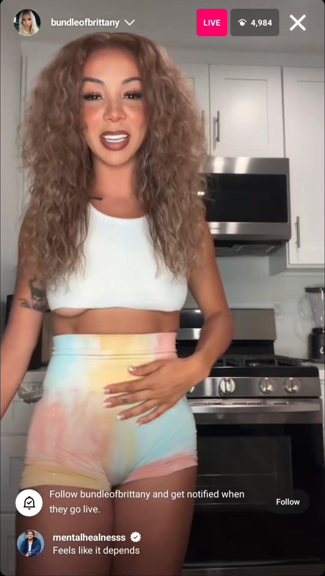 brittany renner nude nipple slip livestream video leaked ytlwdk