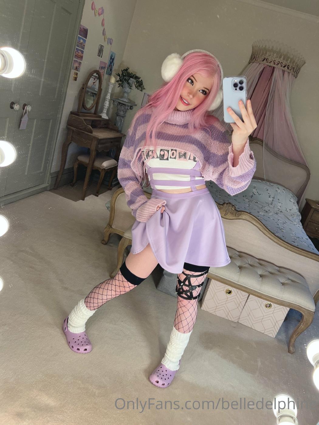 belle delphine purple crocs full onlyfans set leaked bwzjan influencersgonewild